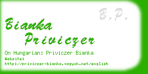 bianka priviczer business card